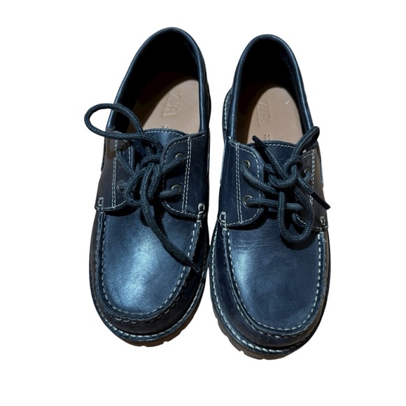 Zara Black Dress Shoes Paraboot Loafers Lace Up Boys Size 33/2 - Picture 7 of 11